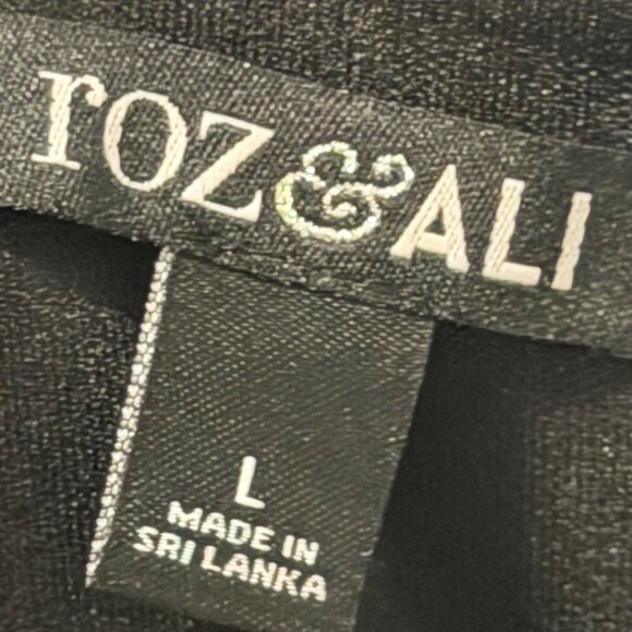 Black Roz & Ali Chiffon Blouse With Sequined Hem Womens Size L Blouse - Picture 2 of 12